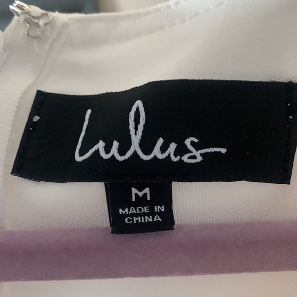 Lulus Florentino White Crochet Lace Skater Dress size M - Picture 3 of 3